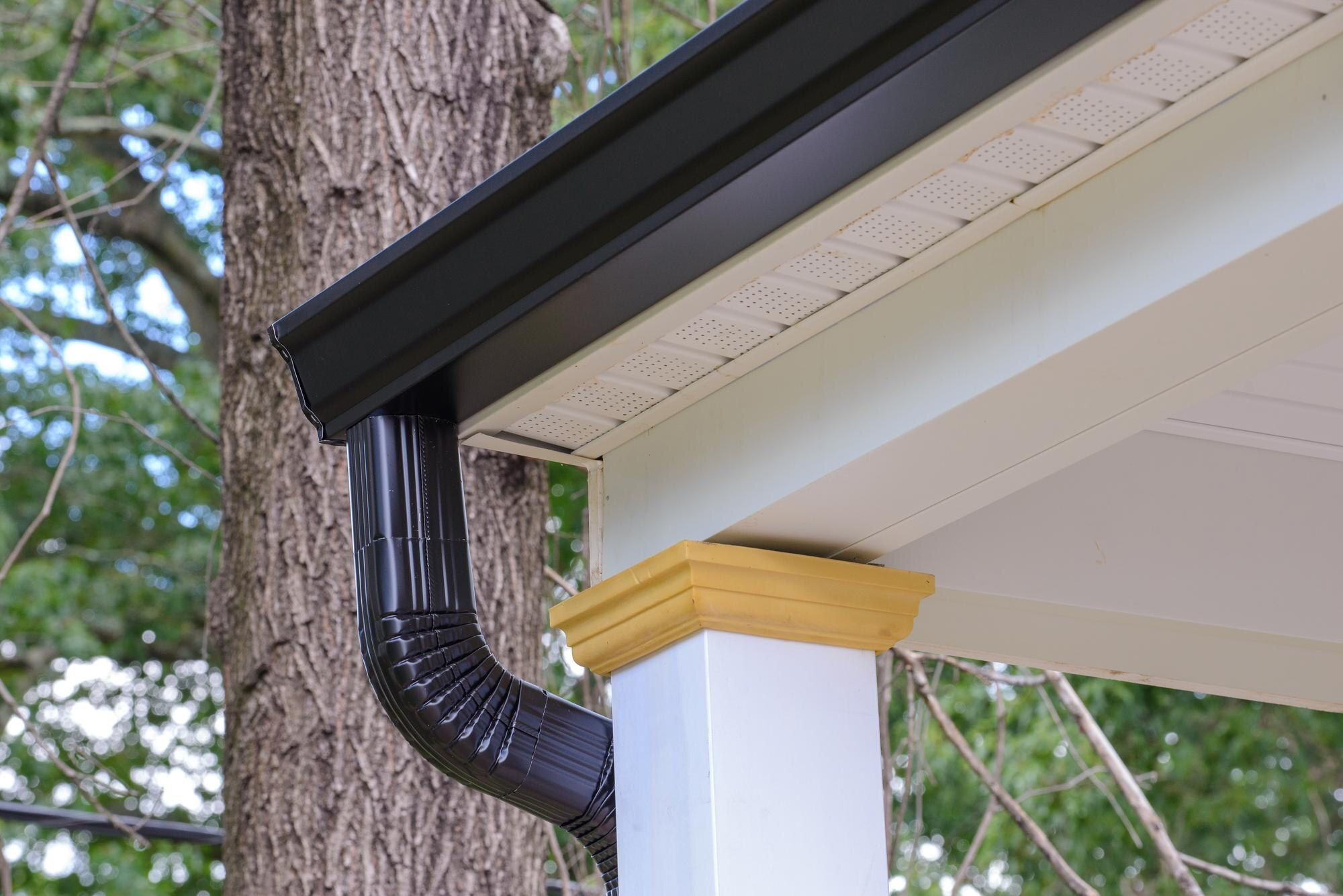 Home after Precision installed color-matched seamless gutters